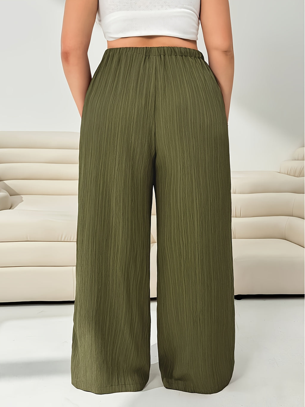 Pantalon d'été grande taille — Lot de 3 palazzos froissés