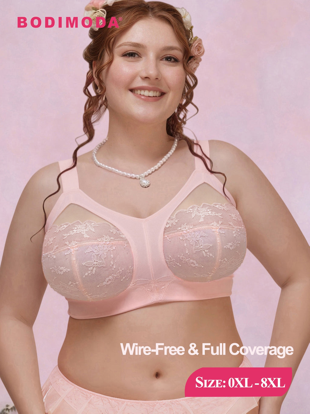 Soutien-gorge grande taille, fenêtres de tulle