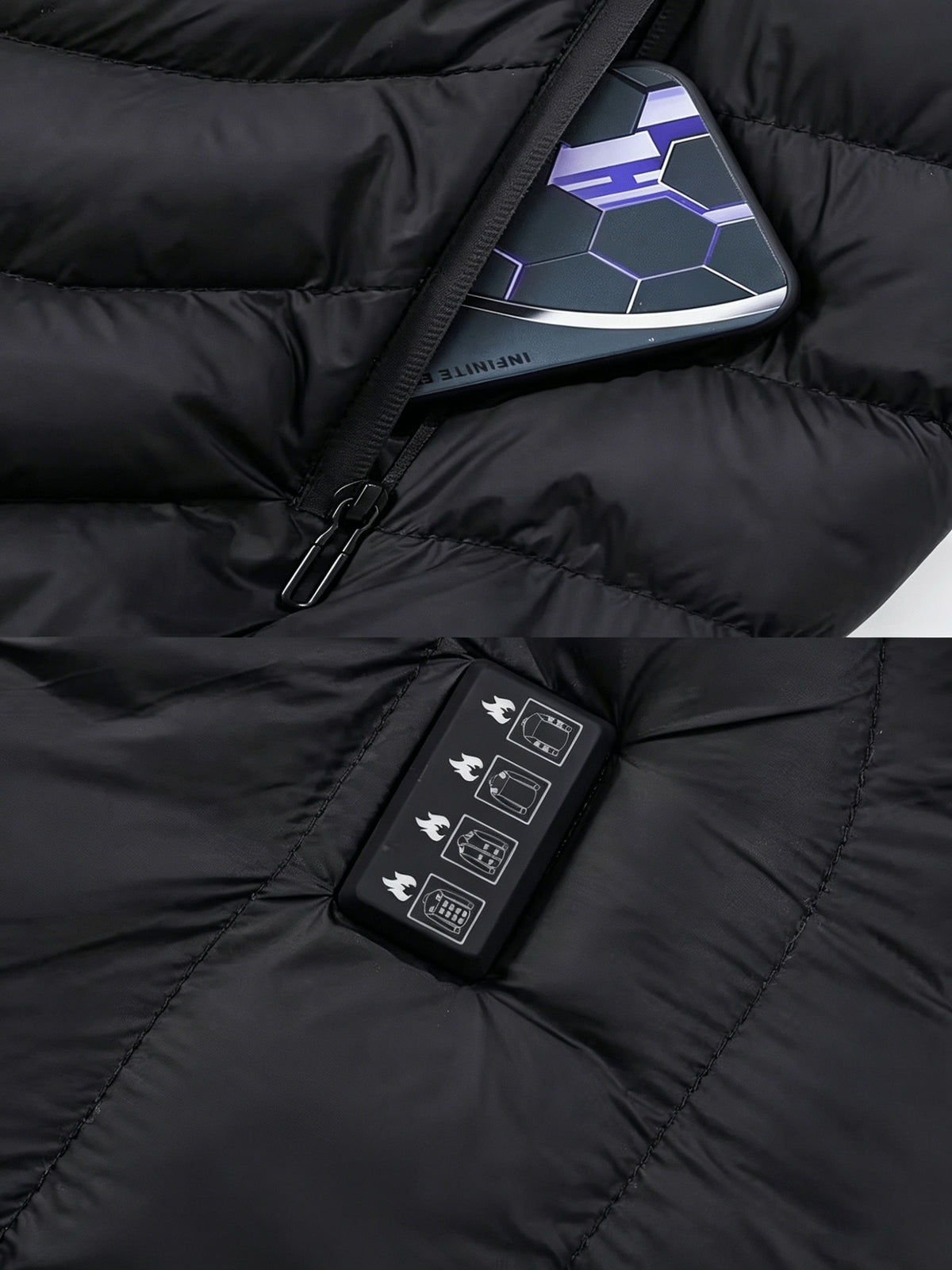Veste grande taille, fermeture zippée, chaleur d'hiver, coupe-vent, porté de face