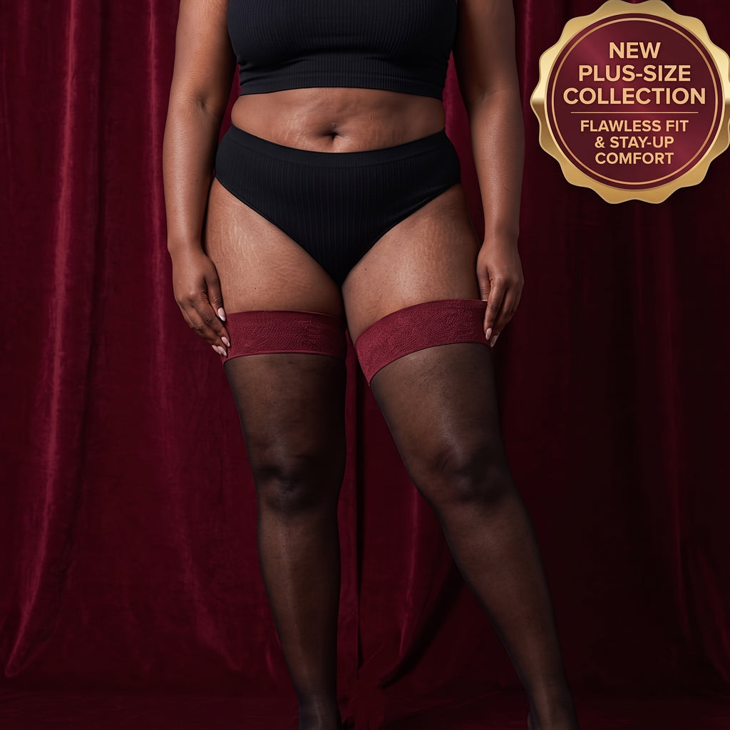 Chaussettes grande taille, coupe ample, vu de dos