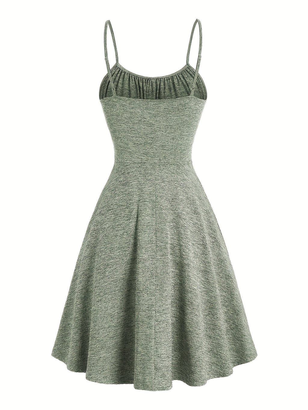Robe courte grande taille — Maille chinée et taille smockée