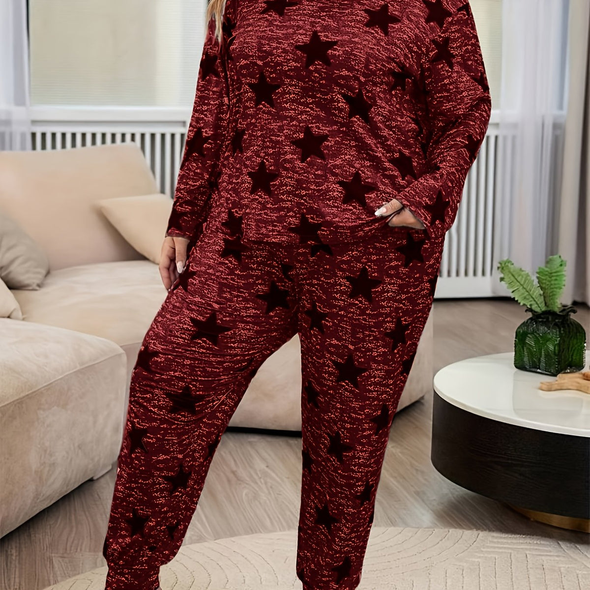 Ensemble grande taille, coupe ample, allure élégante, tissu opaque