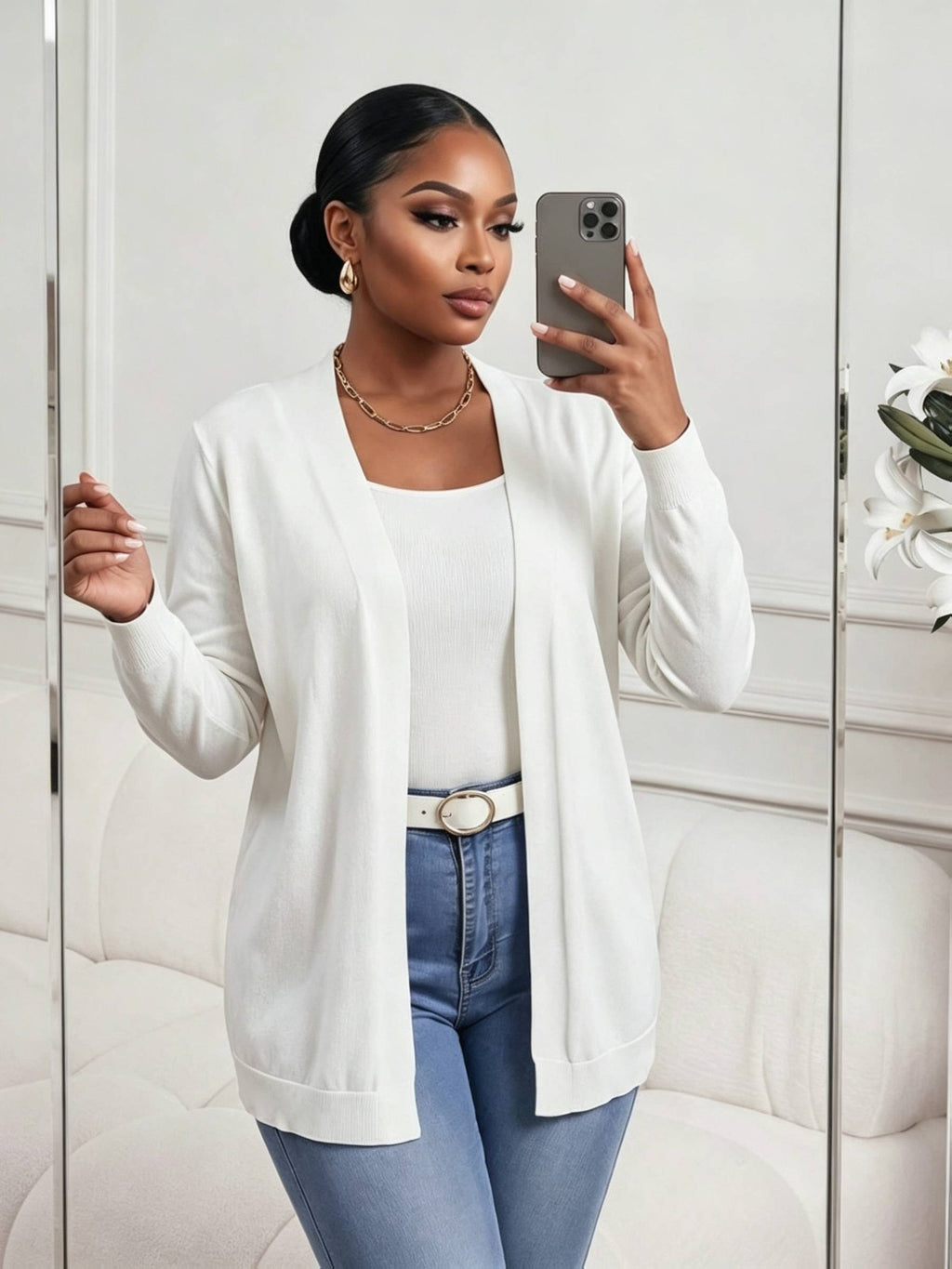 Pull grande taille, coupe ample, col V, autre coloris