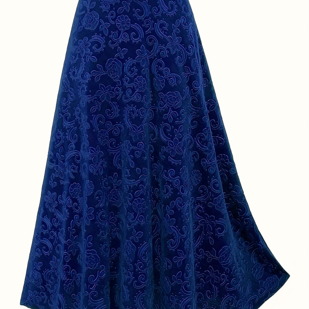Jupe grande taille à imprimé fleuri, coupe droite, esprit décontracté, porté de face