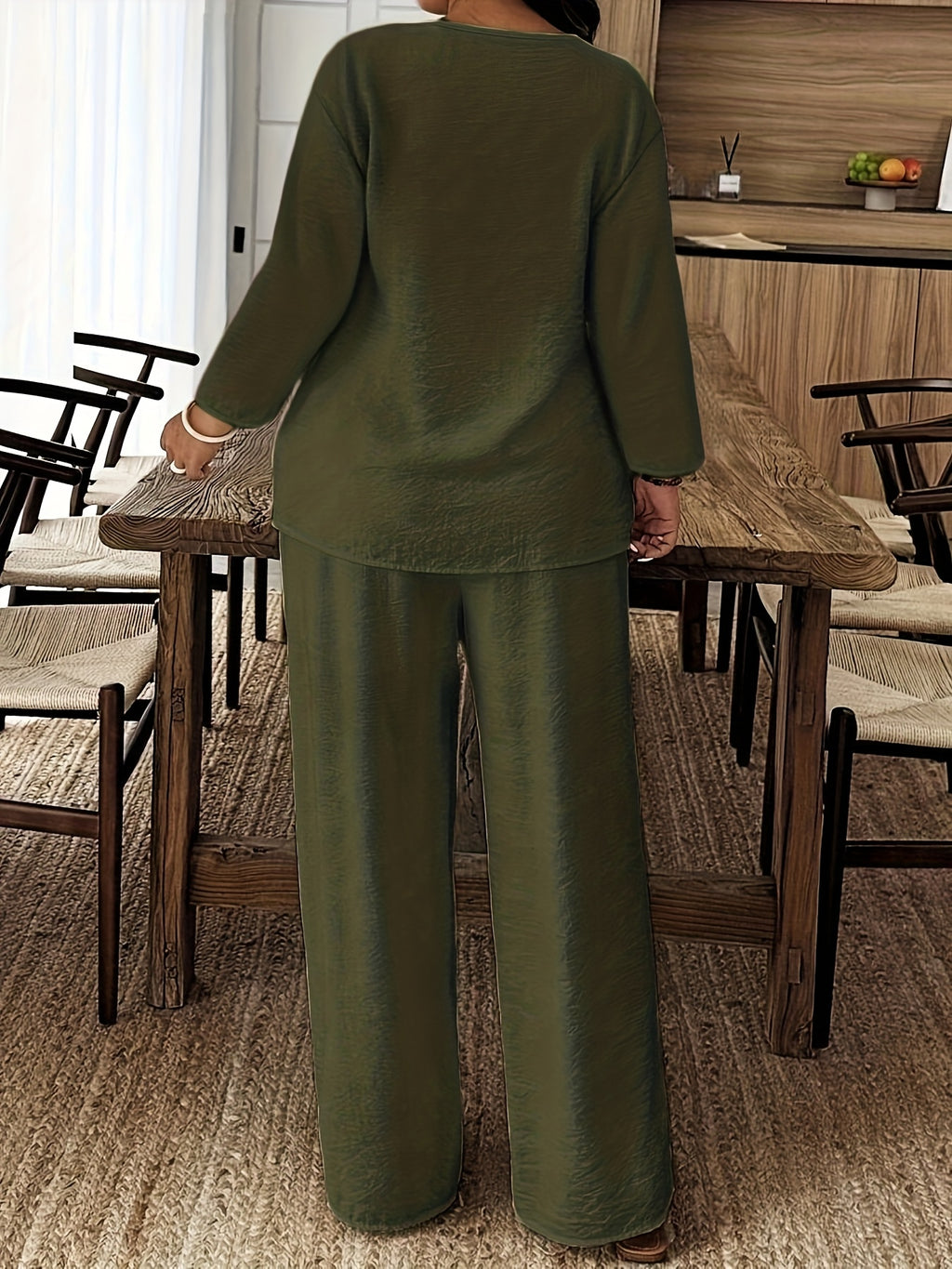 Ensemble grande taille — Chemise longue et pantalon ample
