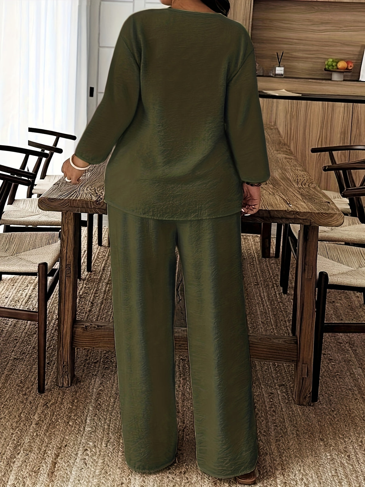 Ensemble grande taille — Chemise longue et pantalon ample