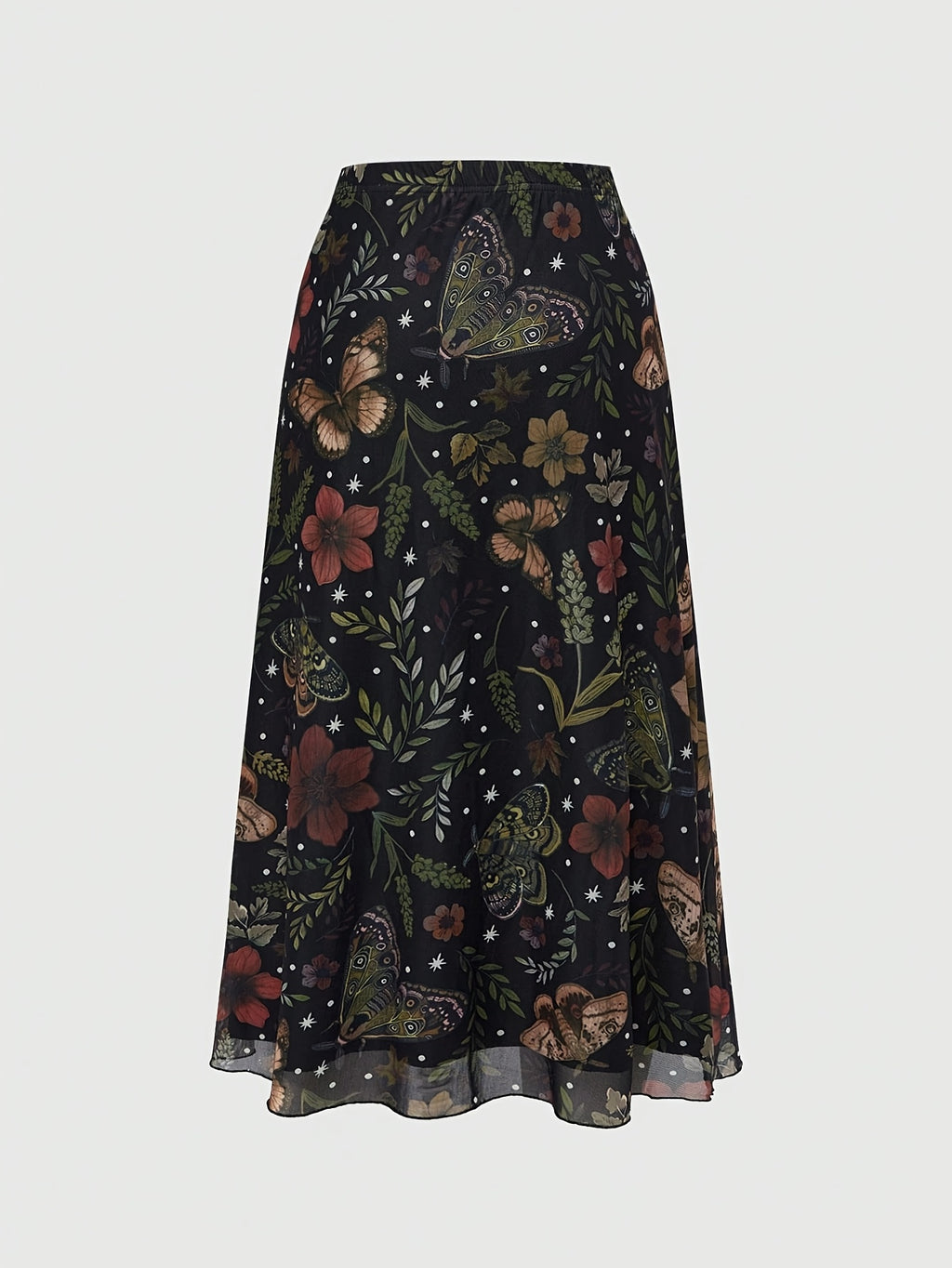Jupe grande taille à imprimé fleuri, coupe droite, imprimé floral, autre coloris
