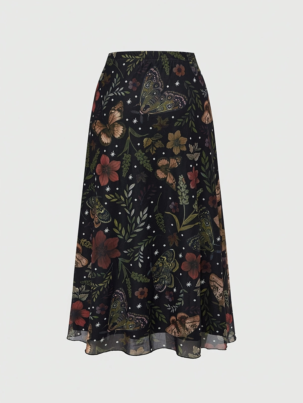 Jupe grande taille à imprimé fleuri, coupe droite, imprimé floral, autre coloris