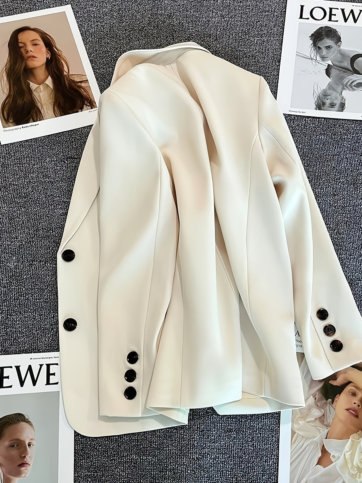 Veste grande taille, manches longues, toutes saisons, vue de profil
