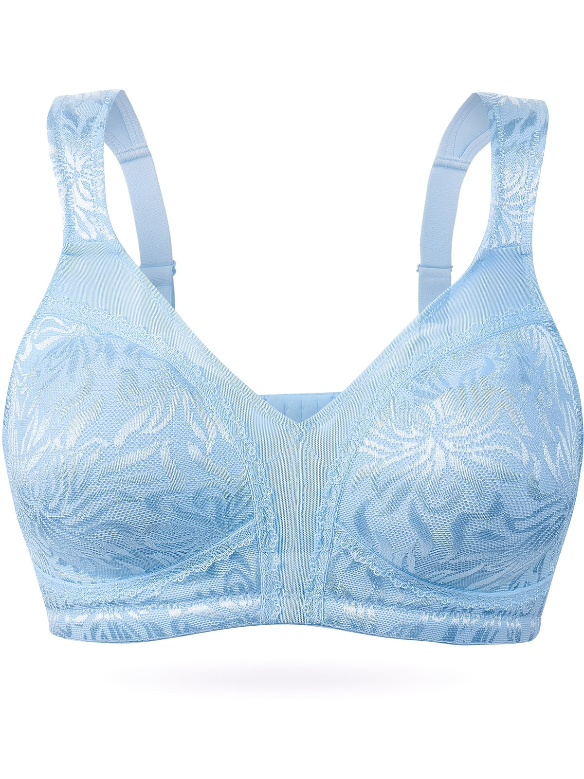 Soutien-gorge grande taille — Maille florale, côtés hauts