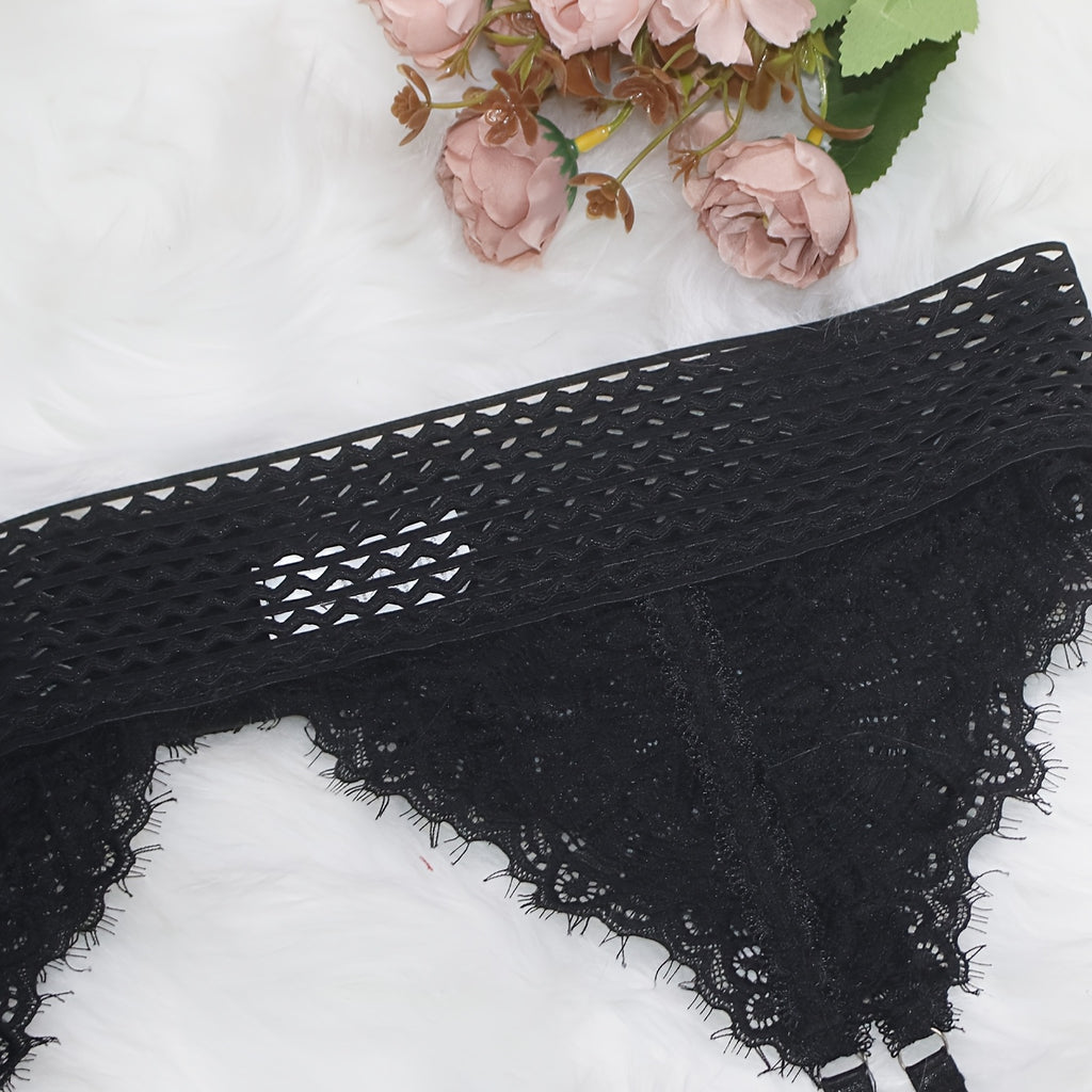 Collant grande taille en dentelle, vu de dos