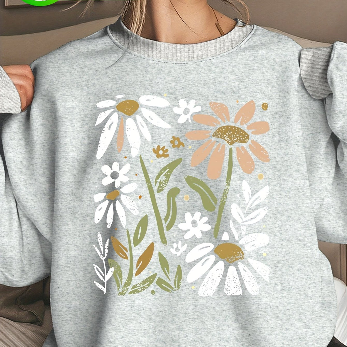 Sweat grande taille, col rond, toucher naturel, chaleur d'hiver — matière : coton