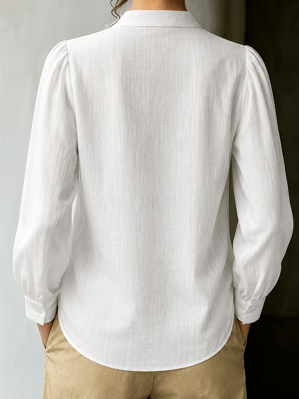 Chemise grande taille, coupe oversize, manches longues, esprit vacances, tissu opaque