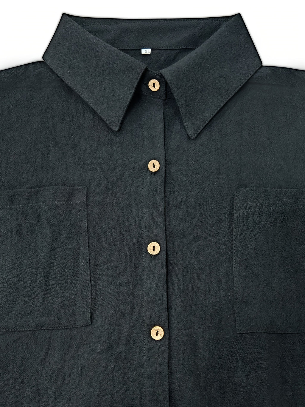 Chemise grande taille, manches courtes, toucher naturel, porté de face