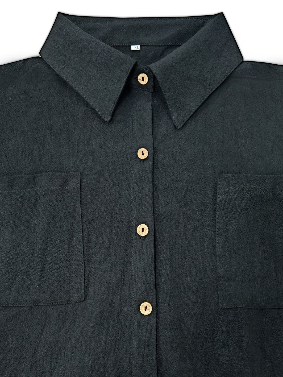 Chemise grande taille, manches courtes, toucher naturel, porté de face