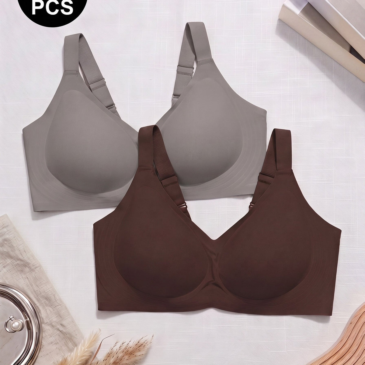 Marron + Rose Discret