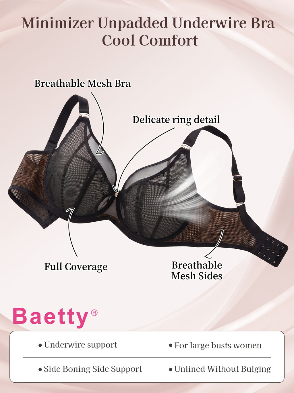 Soutien-gorge grande taille — Alvéoles ajourées au bonnet
