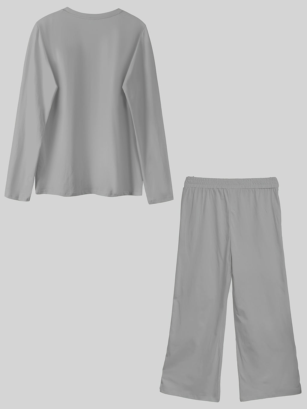 Ensemble grande taille, coupe droite, manches longues, toucher naturel