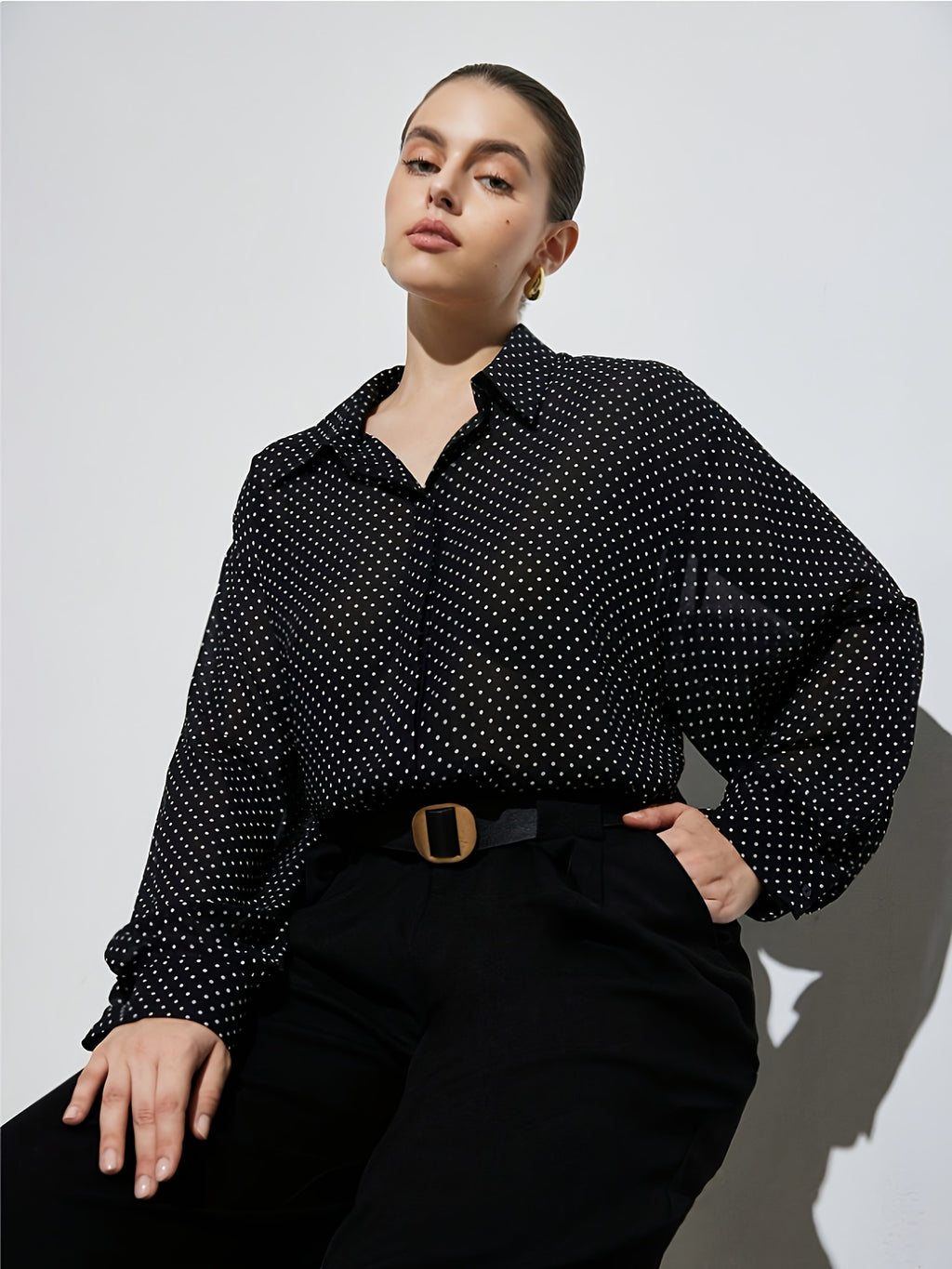 Chemise grande taille en soie, vu de dos