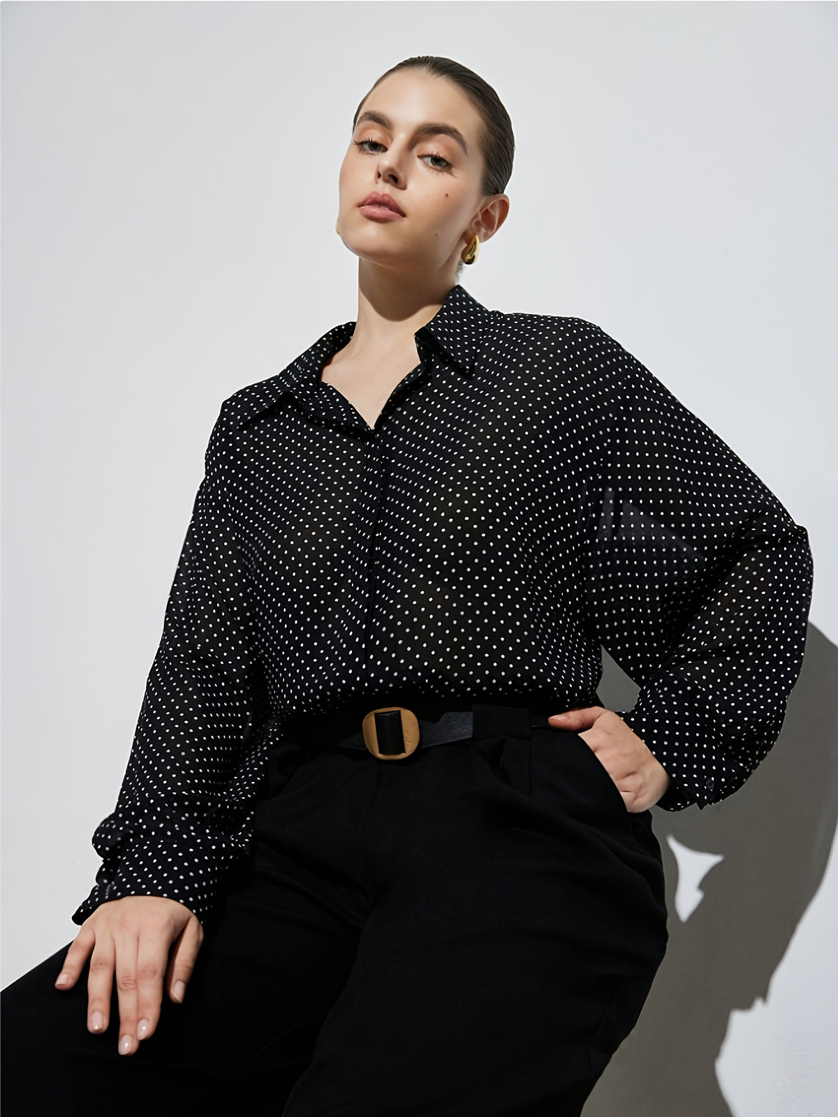Chemise grande taille en soie, vu de dos