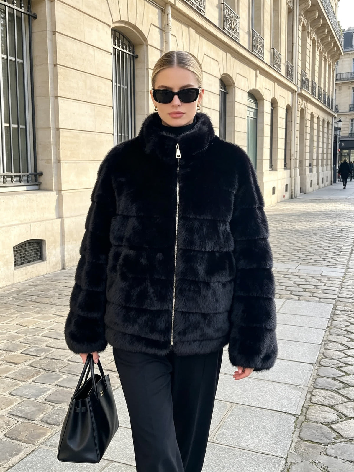 Top grande taille en sherpa, coupe ample, toucher doudou, chaleur d'hiver, autre coloris