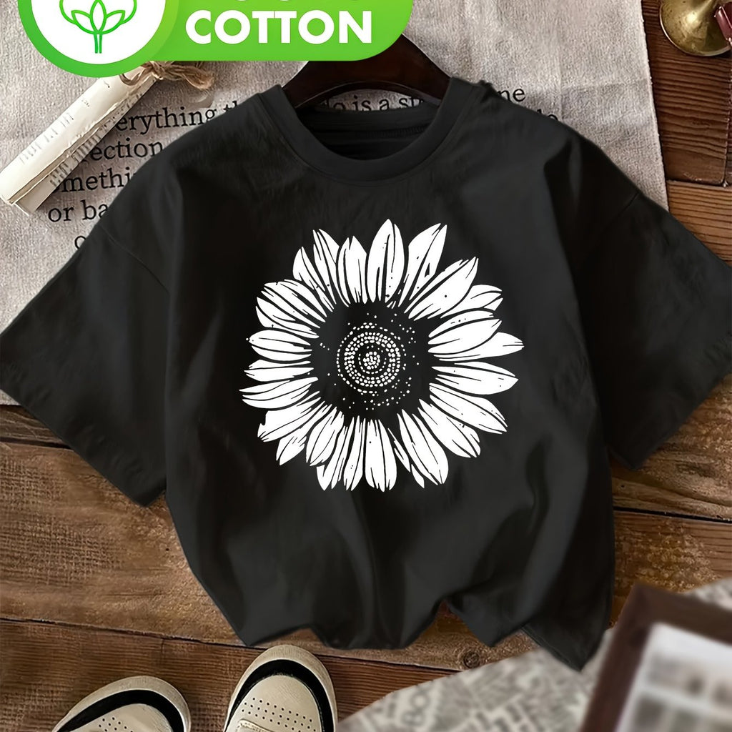 T-shirt grande taille, col rond, manches courtes, toucher naturel, vu de dos