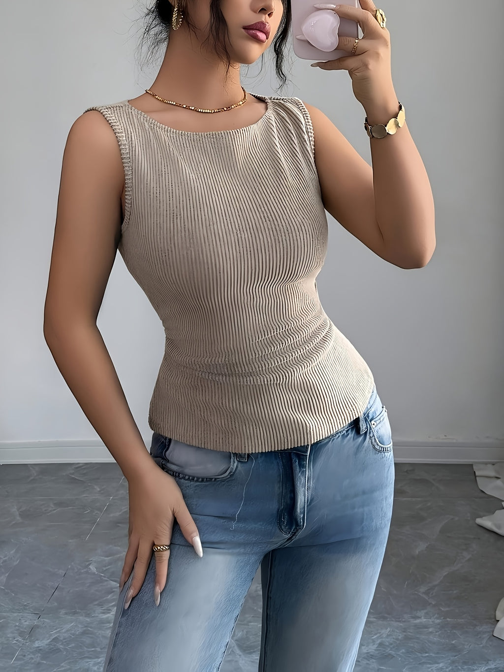T-shirt grande taille sans manches