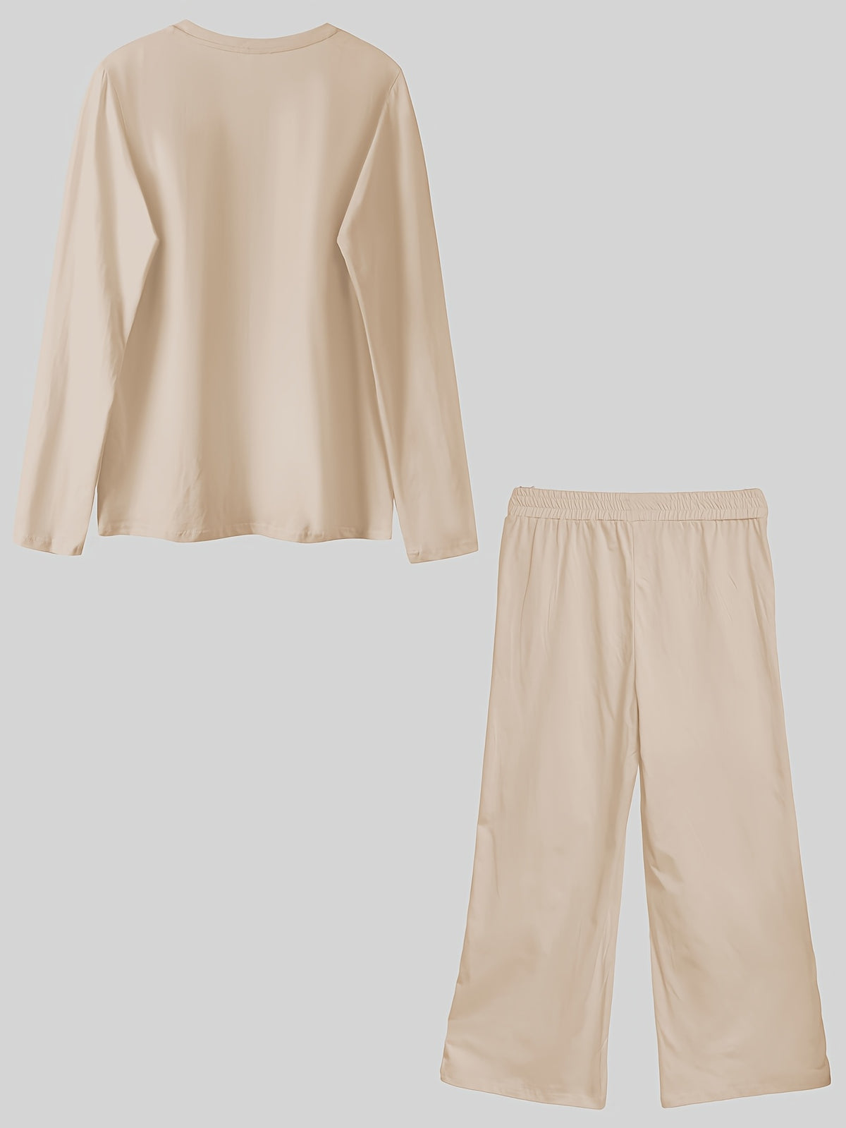 Ensemble grande taille, coupe droite, manches longues, toucher naturel, visuel produit