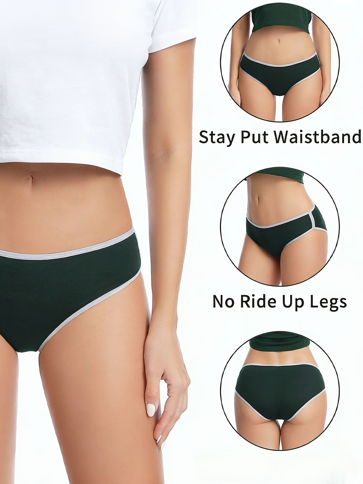 Culotte grande taille, toucher naturel, ligne épurée, vu de dos