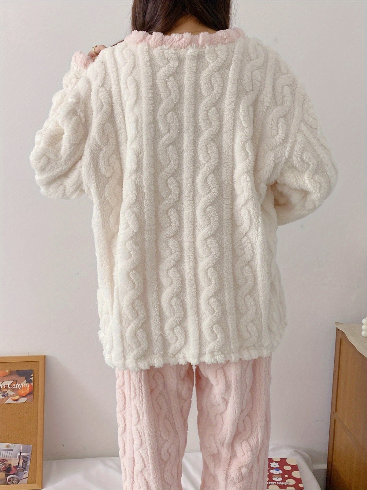 Pyjama grande taille, chaleur d'hiver, porté de face