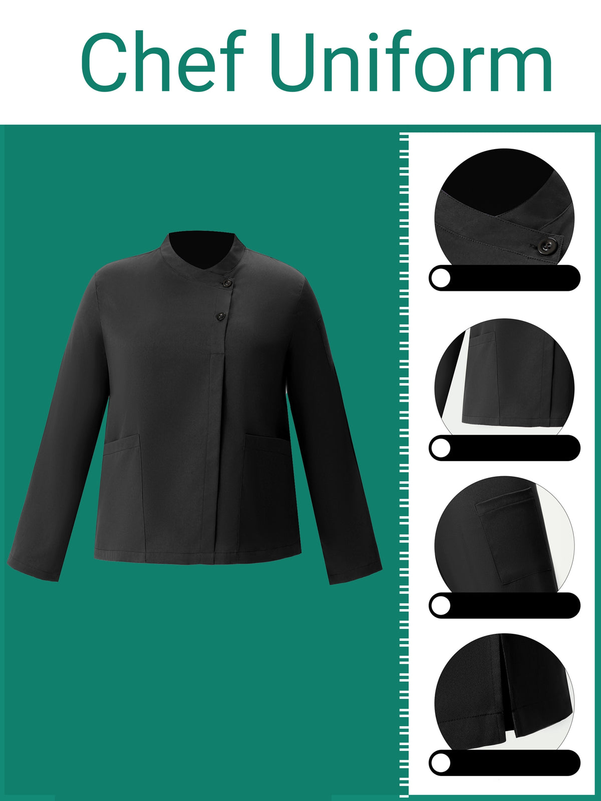 Chemise grande taille, col croisé, manches longues — matière : polyester Image