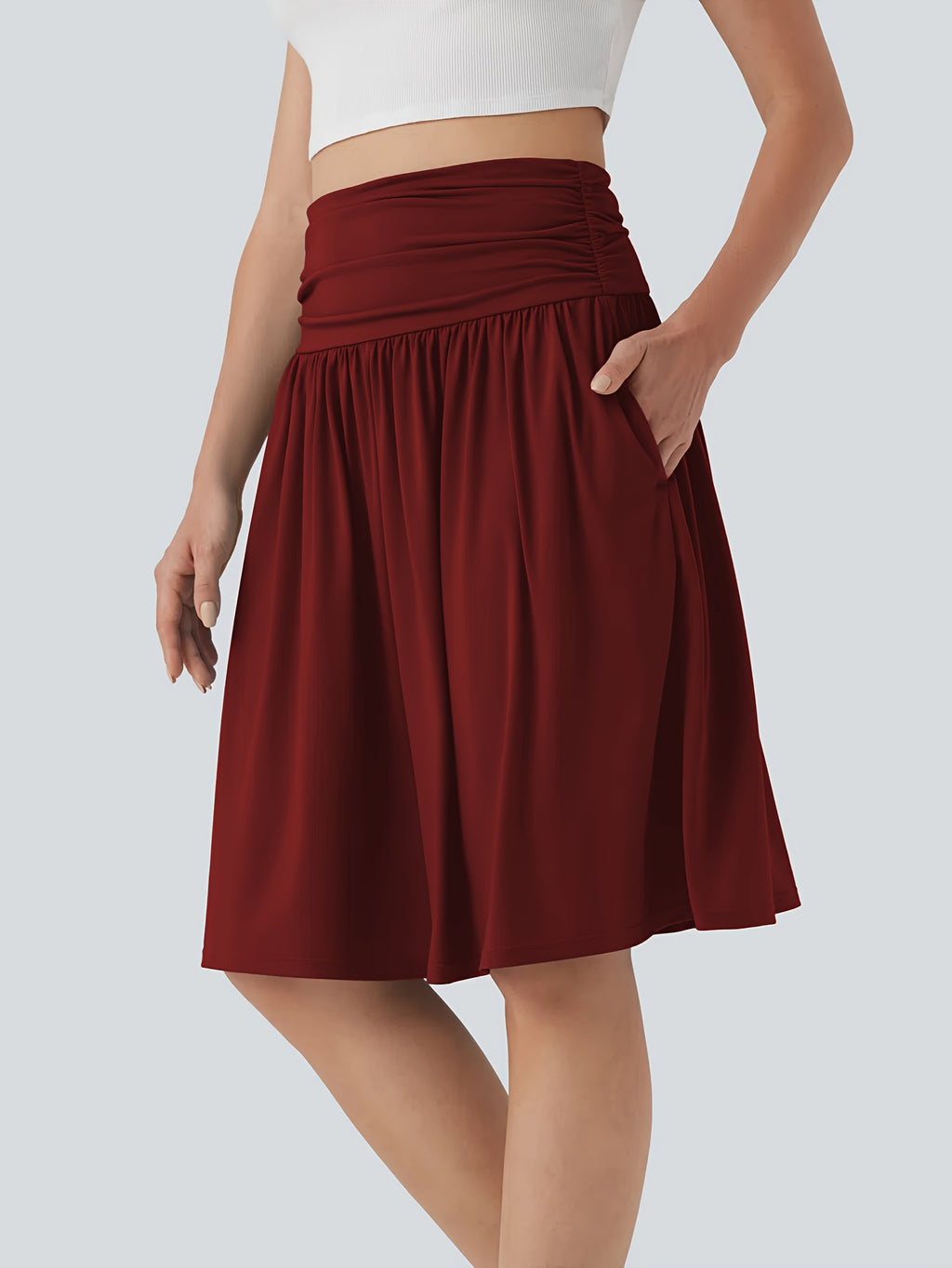 Jupe grande taille, coupe évasée, poches pratiques, autre coloris
