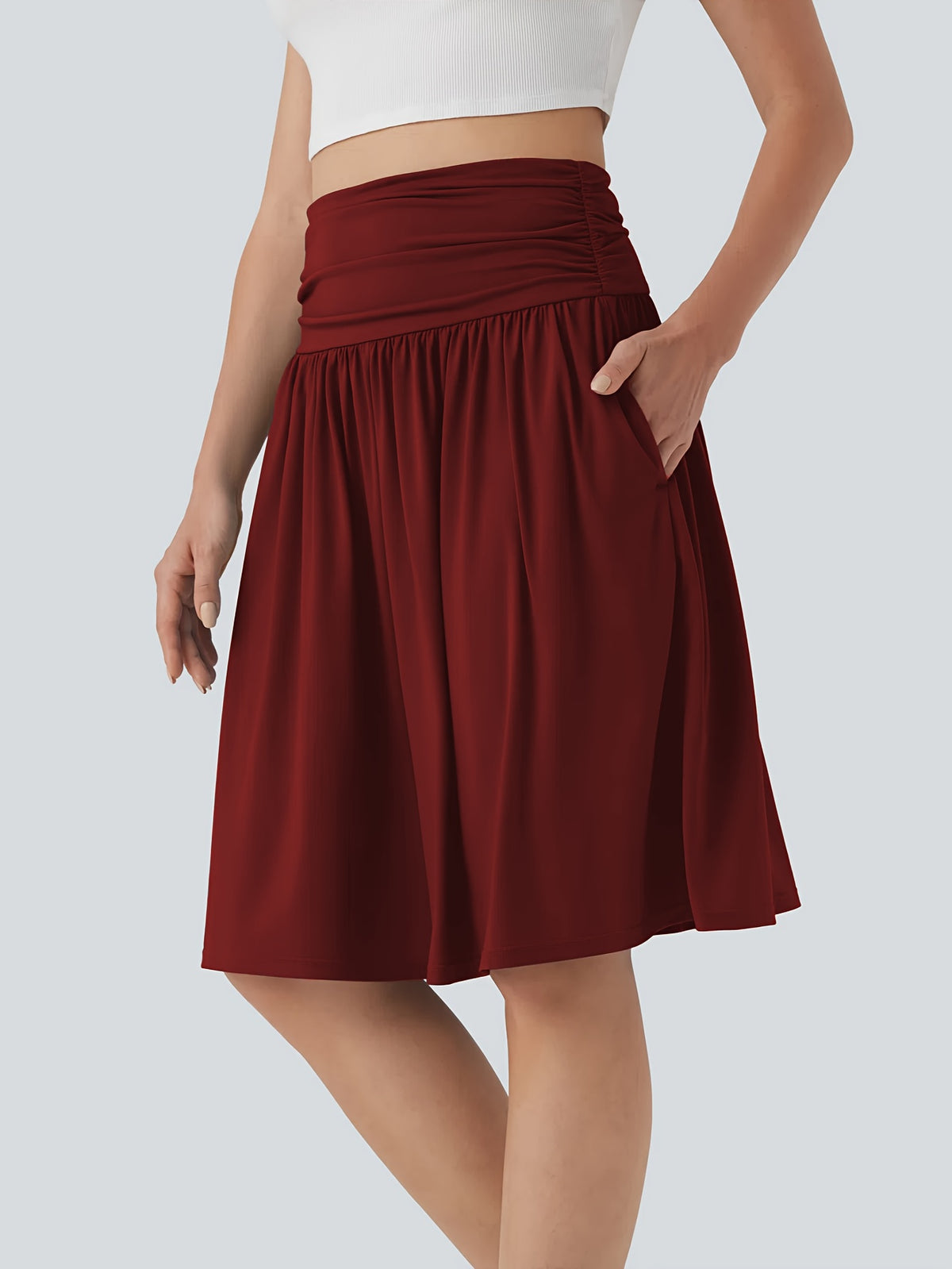 Jupe grande taille, coupe évasée, poches pratiques, autre coloris
