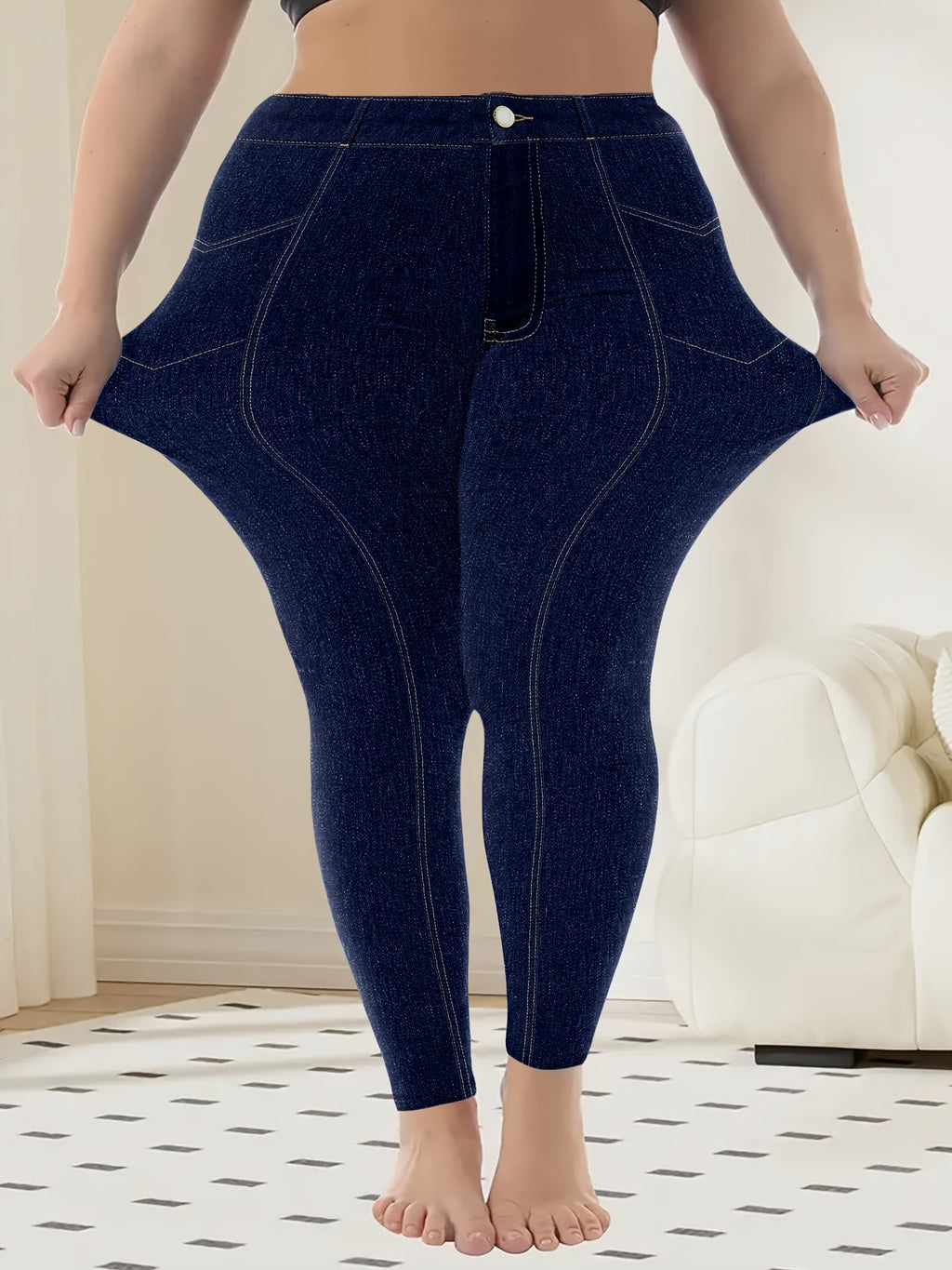 Pantalon grande taille, tenue franche, toutes saisons