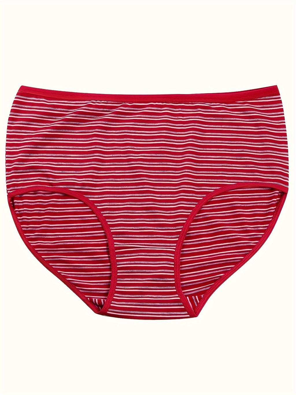 Culotte grande taille à rayures, toucher naturel, ligne épurée, porté de face