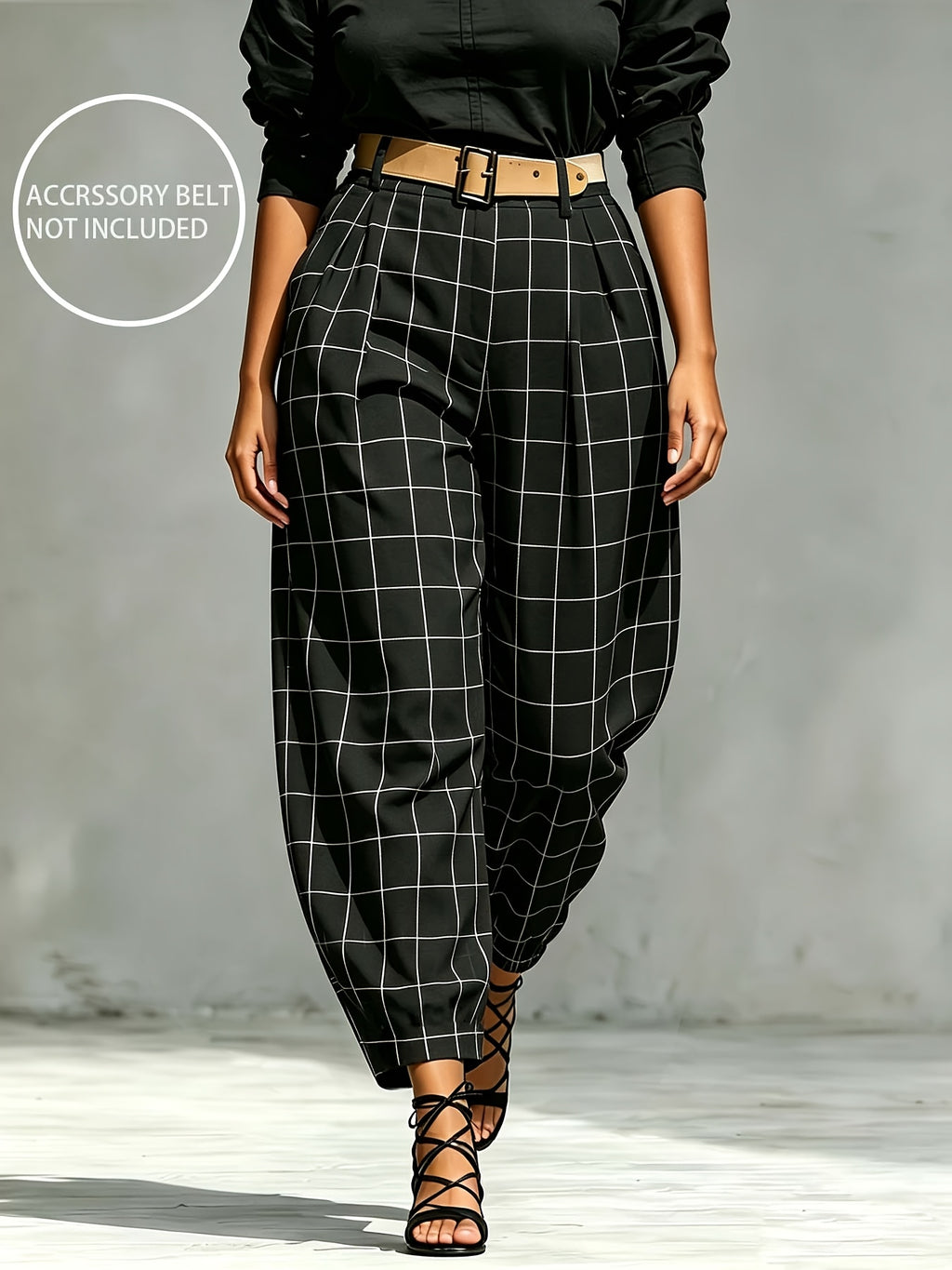 Pantalon grande taille, poches plaquées, allure élégante, tissu opaque