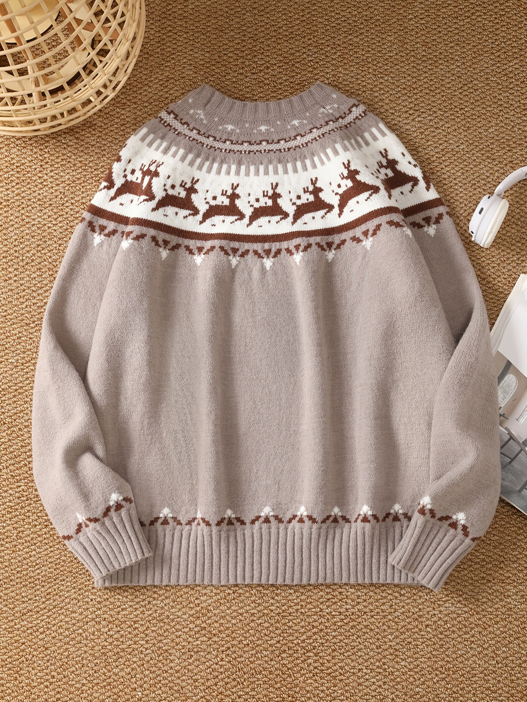 Pull grande taille, coupe ample, chaleur d'hiver, vu de dos