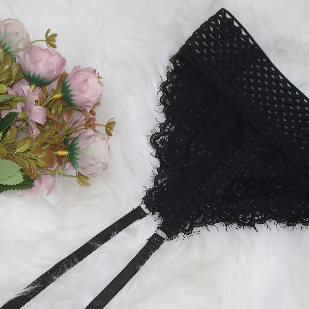 Collant grande taille en dentelle, détail du tissu