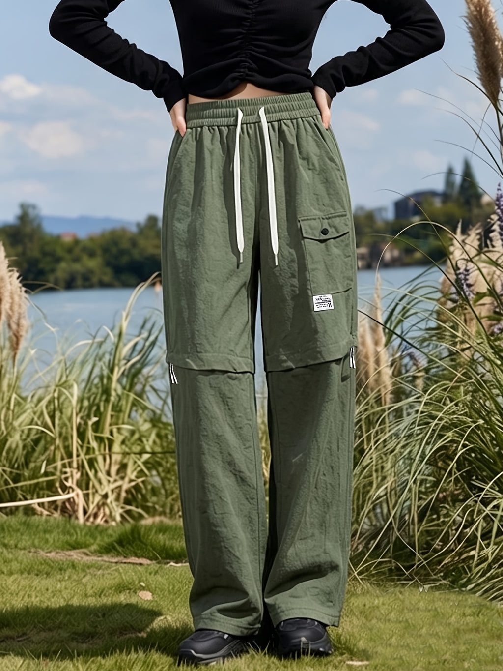 Pantalon convertible grande taille — Jambes zippées d'été