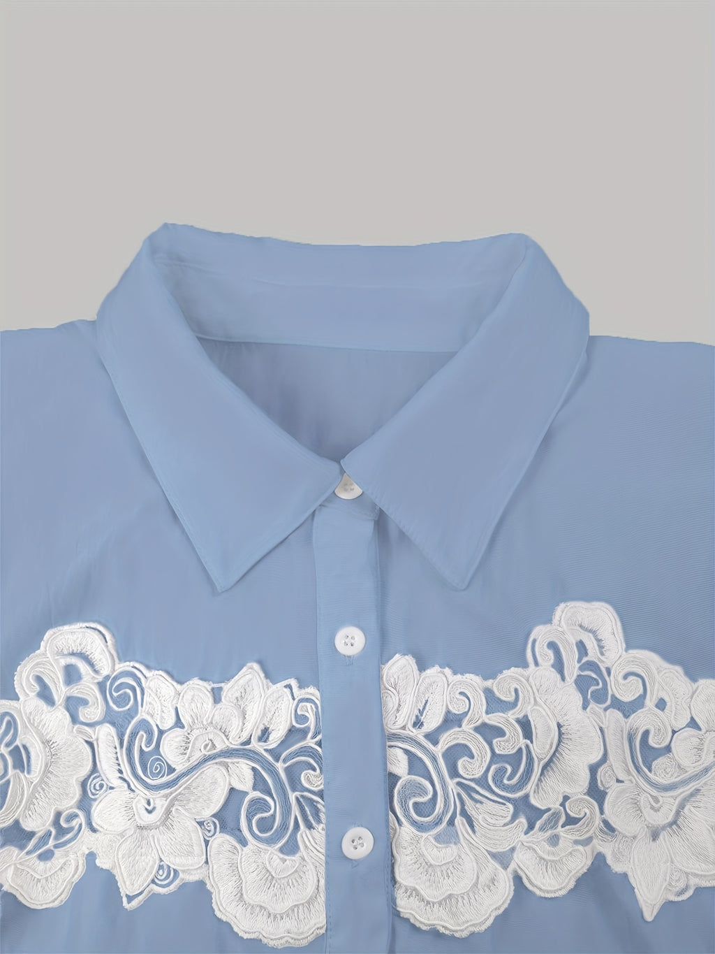 Chemise grande taille en dentelle, col, visuel produit
