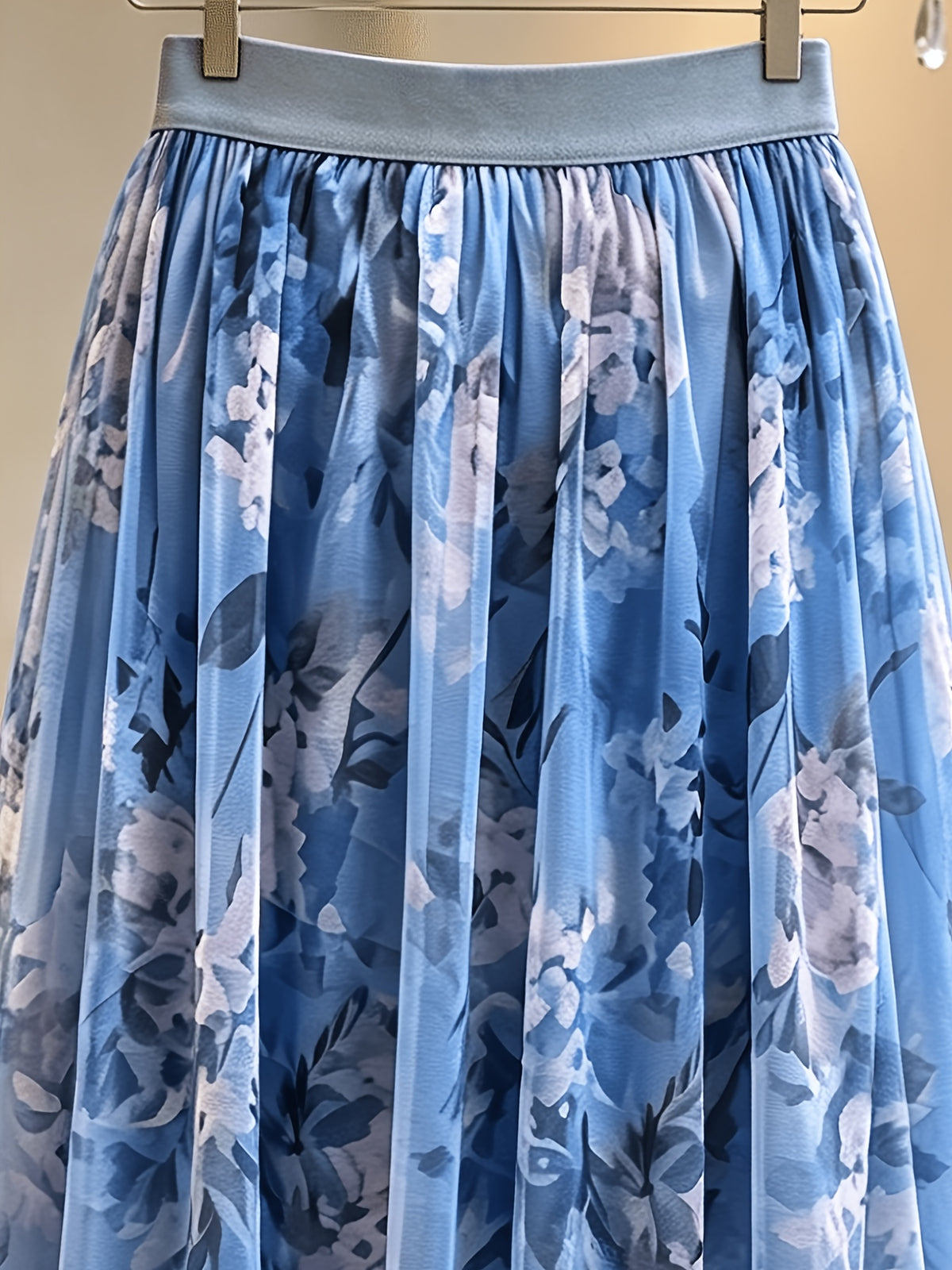 Jupe grande taille en dentelle, coupe ample, effet ajouré, esprit vacances, tissu opaque