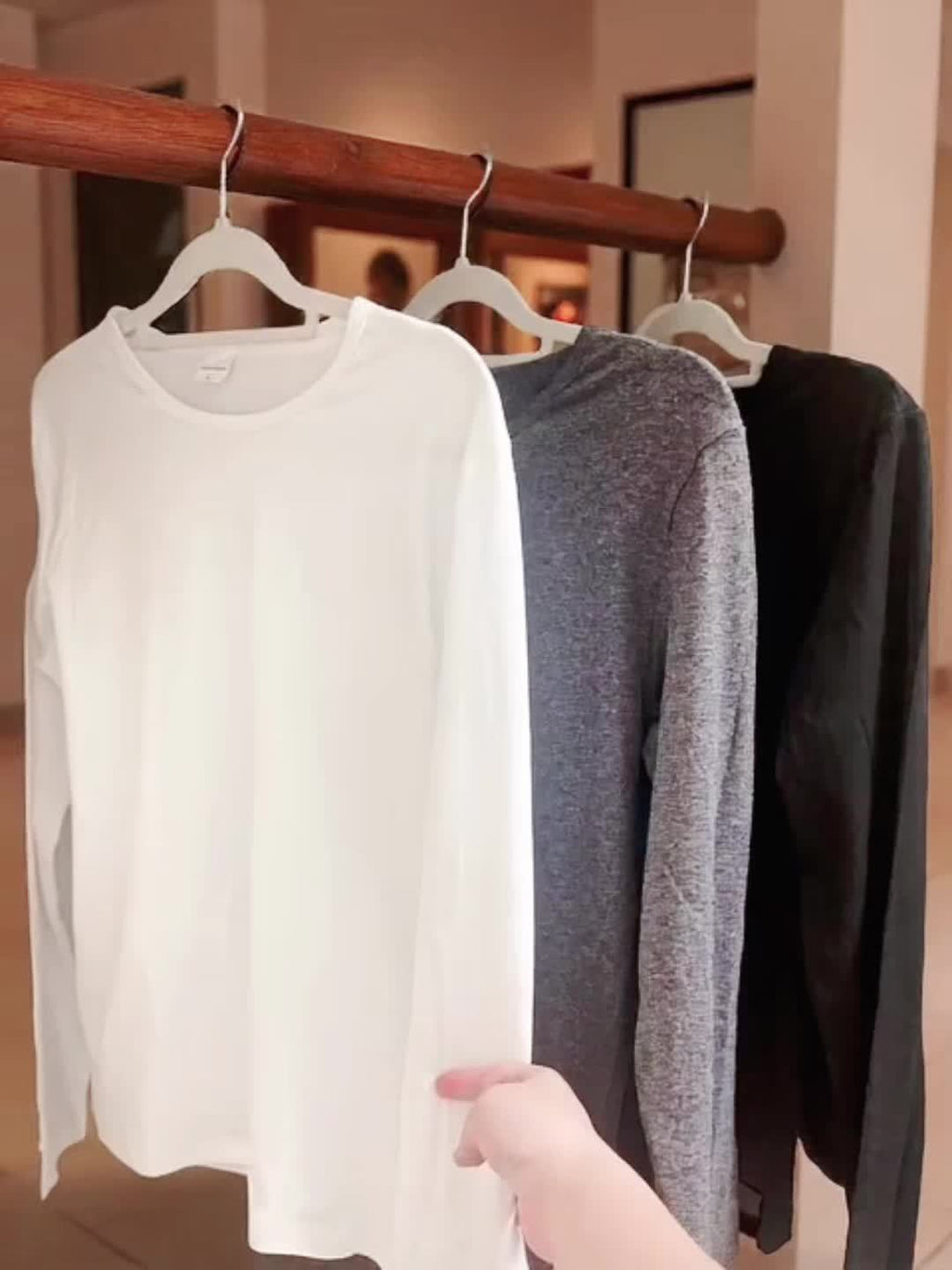 T-shirt grande taille, coupe ajustée, chaleur d'hiver, gros plan