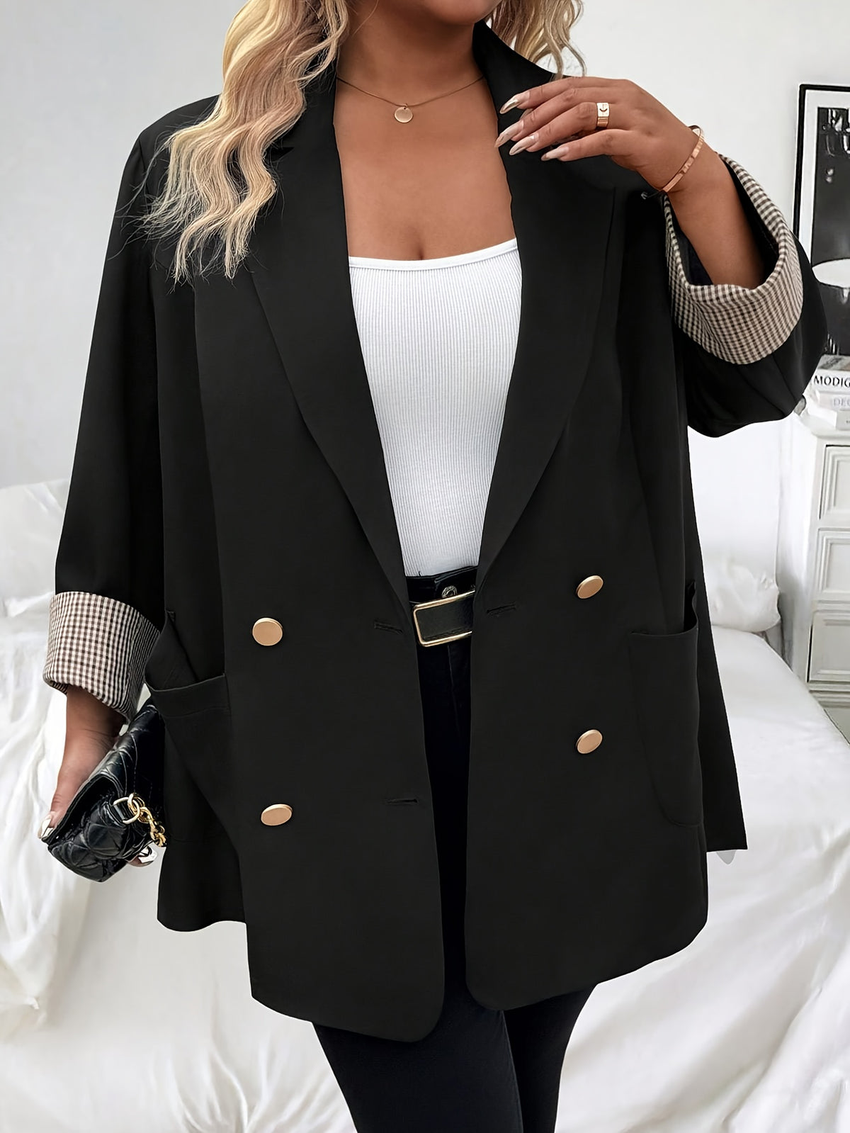 Blazer grande taille, coupe oversize, poches pratiques Image