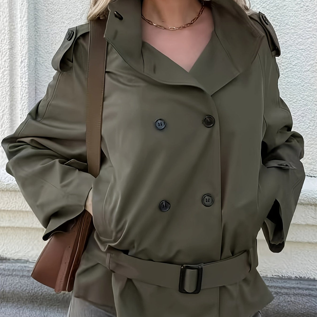 Manteau grande taille, coupe ample, poches pratiques — matière : polyester Image