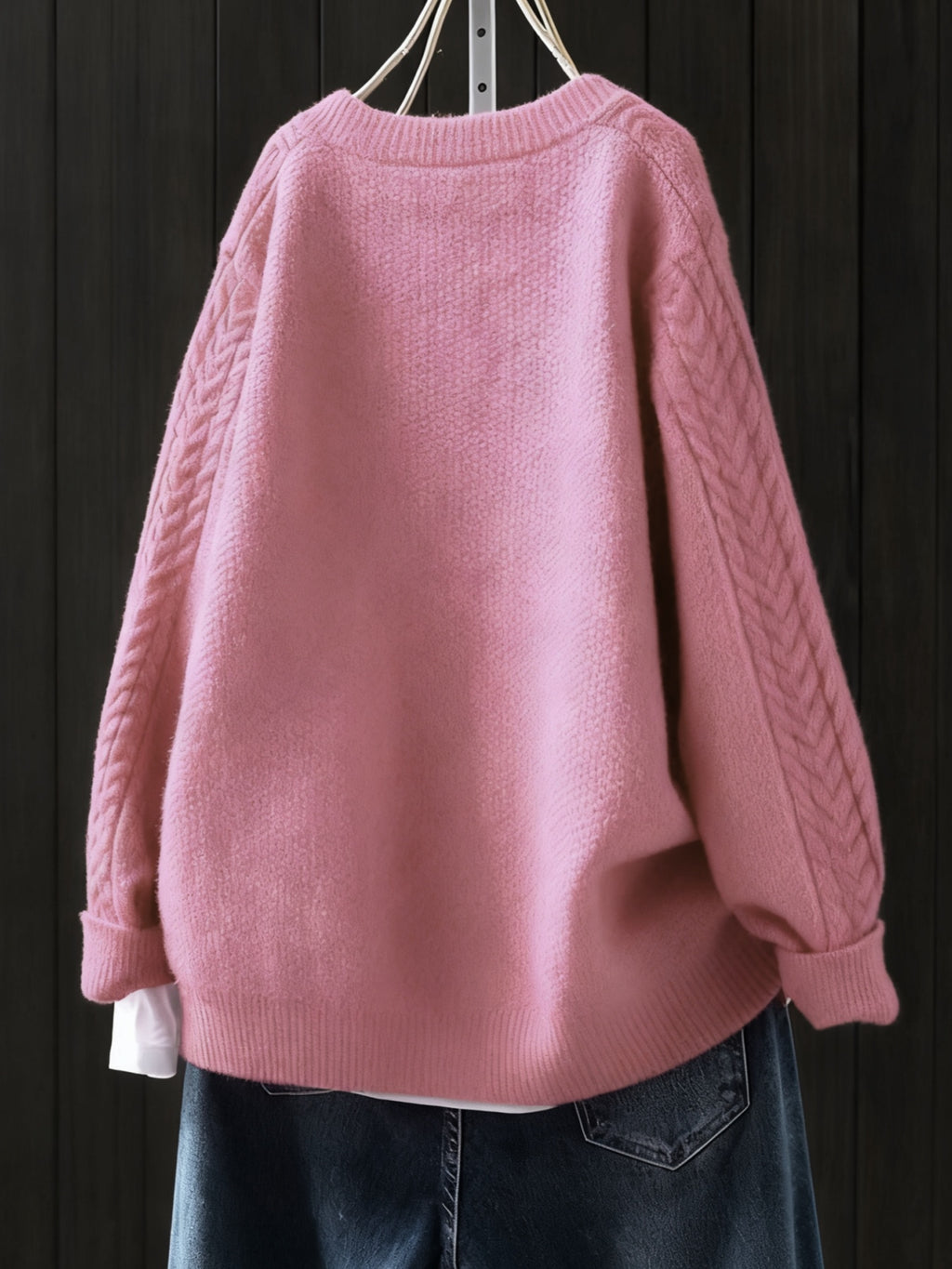Cardigan grande taille, coupe oversize, boutonnage, manches longues, visuel produit