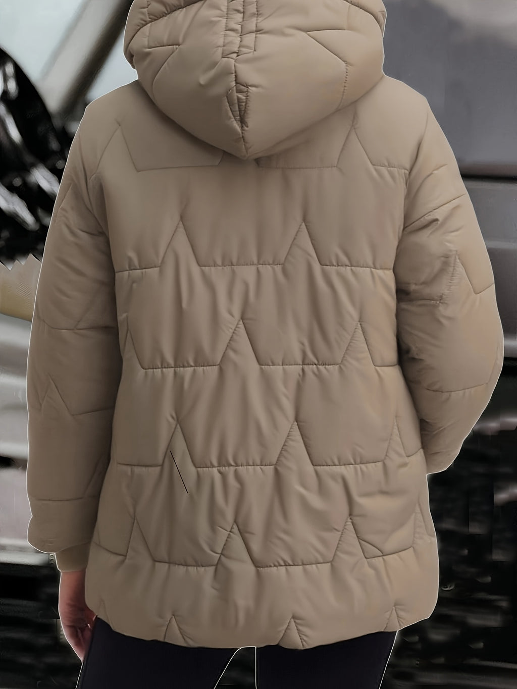 Veste grande taille, fermeture zippée, chaleur d'hiver, matelassé, tissu opaque