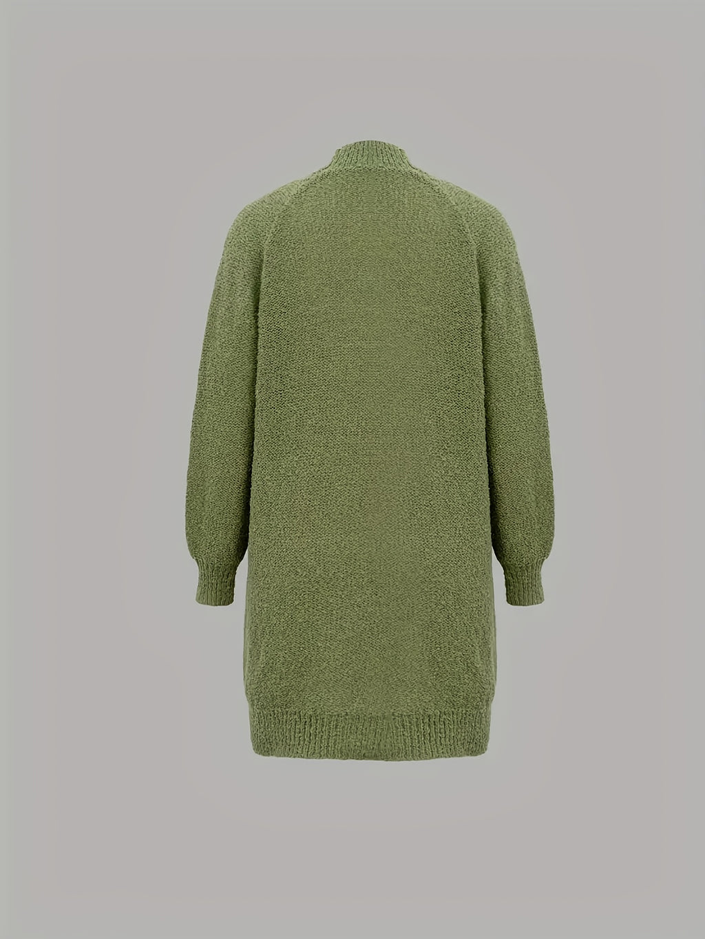 Manteau grande taille en maille, coupe oversize, col V, maille souple — composition : 100% Polyester