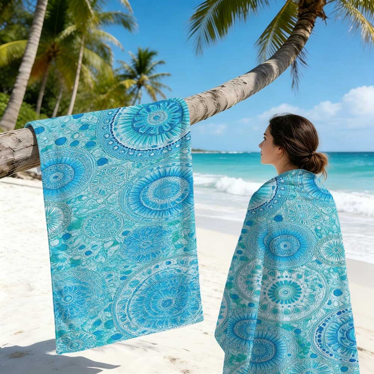 Maillot de bain grande taille à imprimé fleuri, imprimé floral, vu de dos