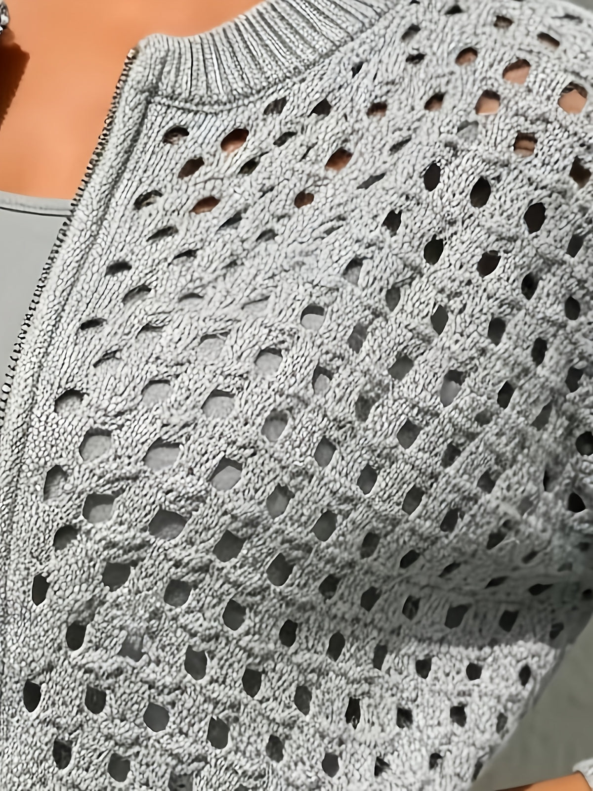Pull grande taille, détail ajouré, autre coloris