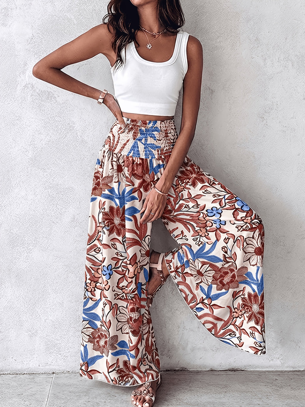 Pantalon grande taille, tissu opaque